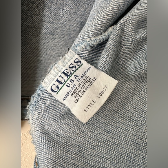 Vintage Guess Denim Jacket Trucker style sz S to M made in USA 80’s Green label - Picture 9 of 14